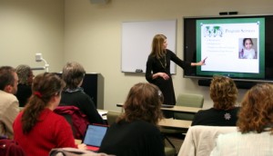 Angela Plummer led a "Developing Community" breakout session